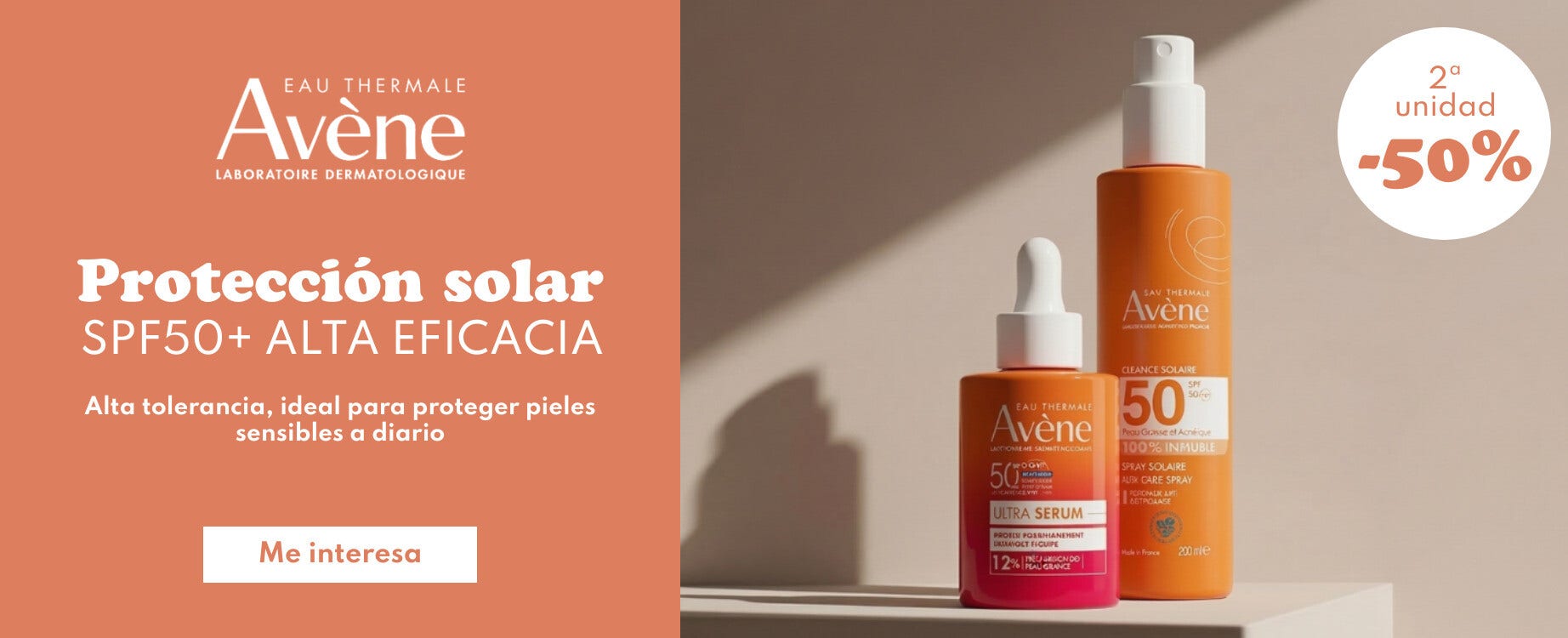 Avène solar: el segundo con -50%