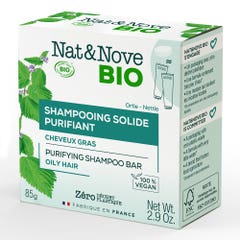 NAT&NOVE BIO Champú sólido purificante certificado ecológico para cabellos grasos 85g