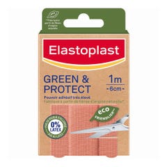 Elastoplast Green & Protect 0% Latex Bandas de corte 10x6 cm