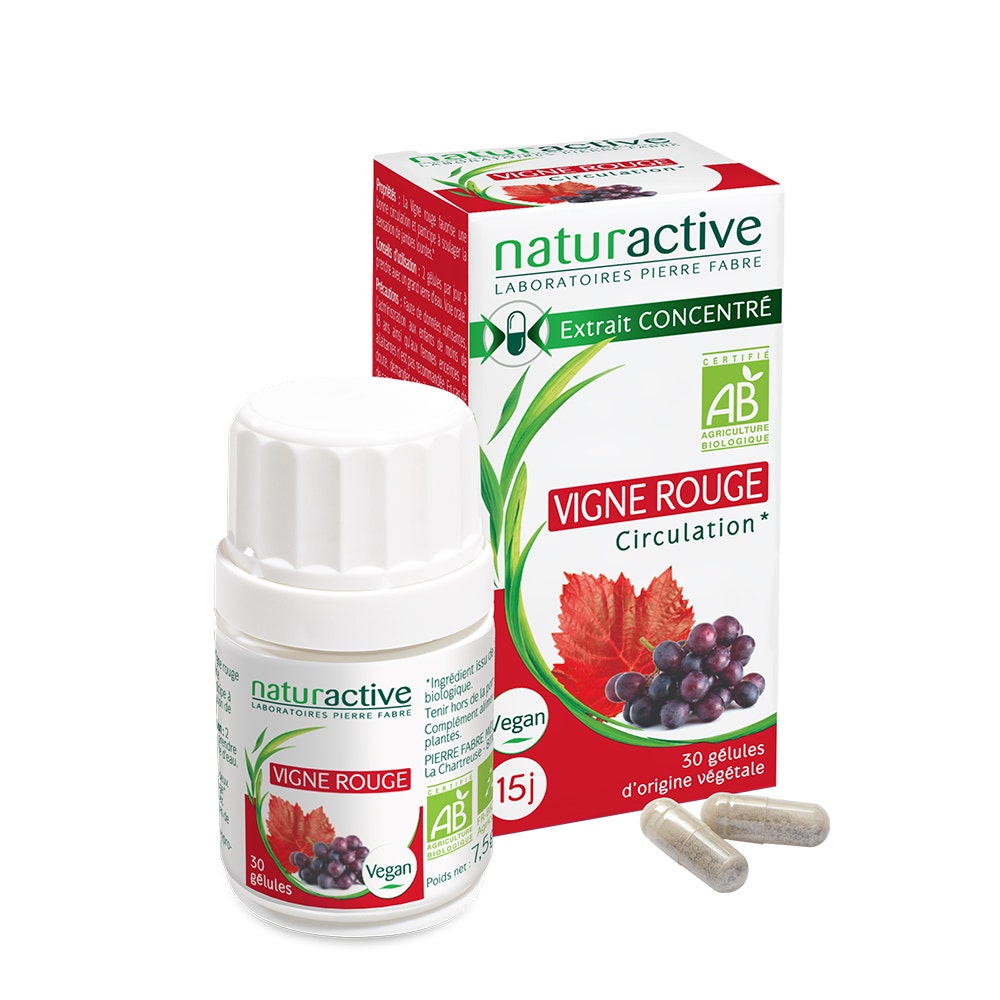 Naturactive Extracto concentrado de vid roja ecológica Circulación 30 cápsulas