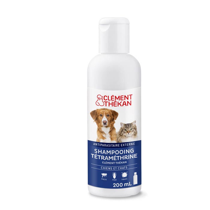Clement-Thekan Champú Tetrametrina Gato y Perro 200ml 200 ml Tetramethrine Control de plagas externas en perros y gatos Clement-Thekan