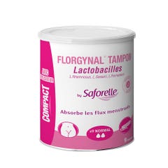 Saforelle Florgynal Tampones con Lactobacillus para la menstruación Compact normal con aplicador X9
