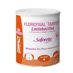 Saforelle Florgynal Tampones con Lactobacillus para la menstruación Compact Mini con aplicador x9