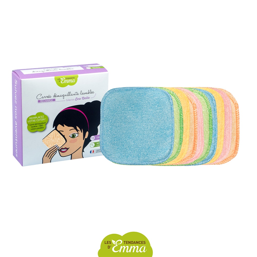 Les Tendances D'Emma Eco Belle Bastoncillos Desmaquillantes Lavables Bambú Colores x10
