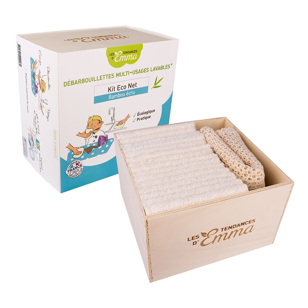 Les Tendances D'Emma Eco Net Toallitas multiusos lavables de algodón ecológico x15