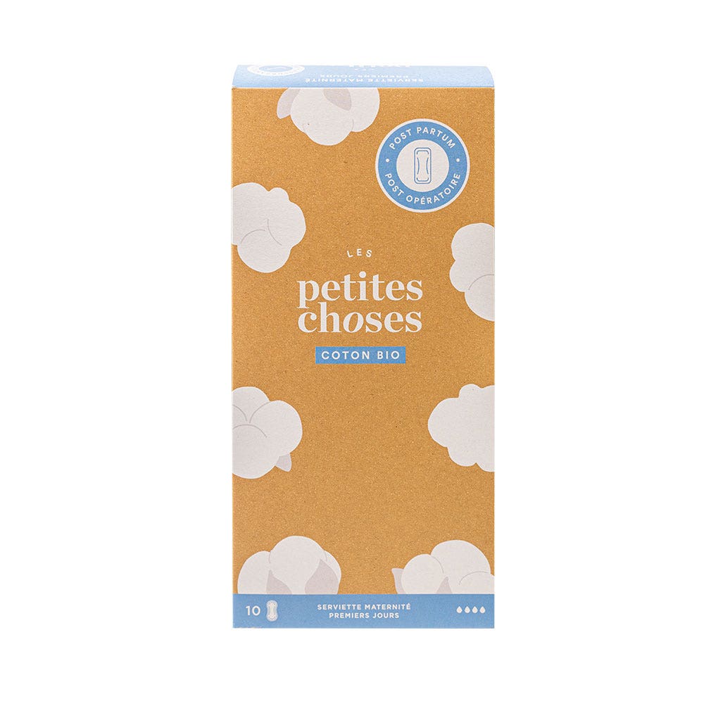 Les Petites Choses Compresas higiénicas postparto para maternidad - Algodón orgánico x10