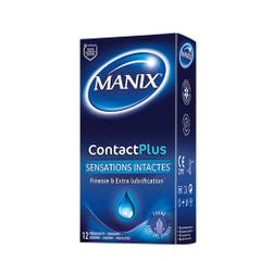 Manix Contact Plus Preservativos de lubricación fina y Extra x14