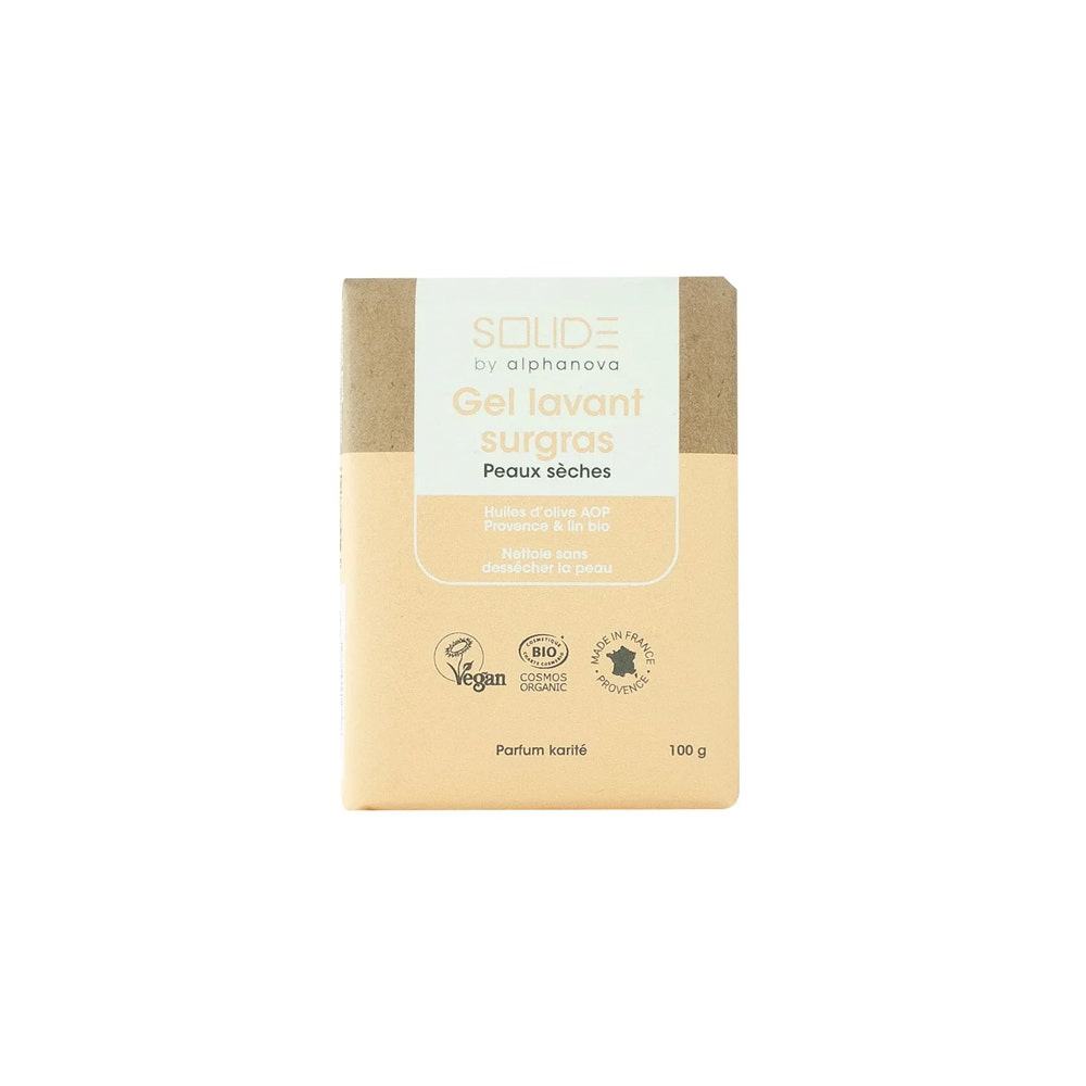 Alphanova Sólido Gel limpiador supergraso para pieles secas 100g