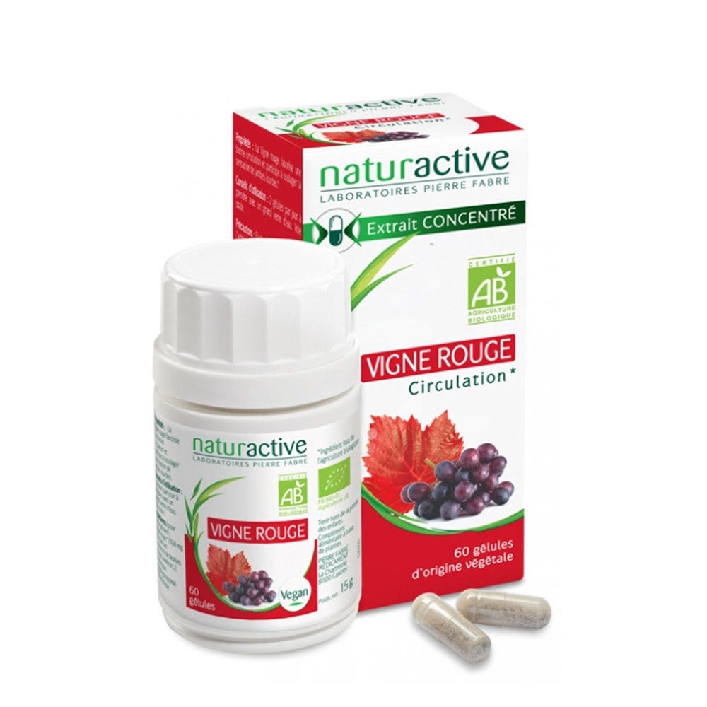 Naturactive Extracto concentrado de vid roja ecológica Circulación 60 cápsulas