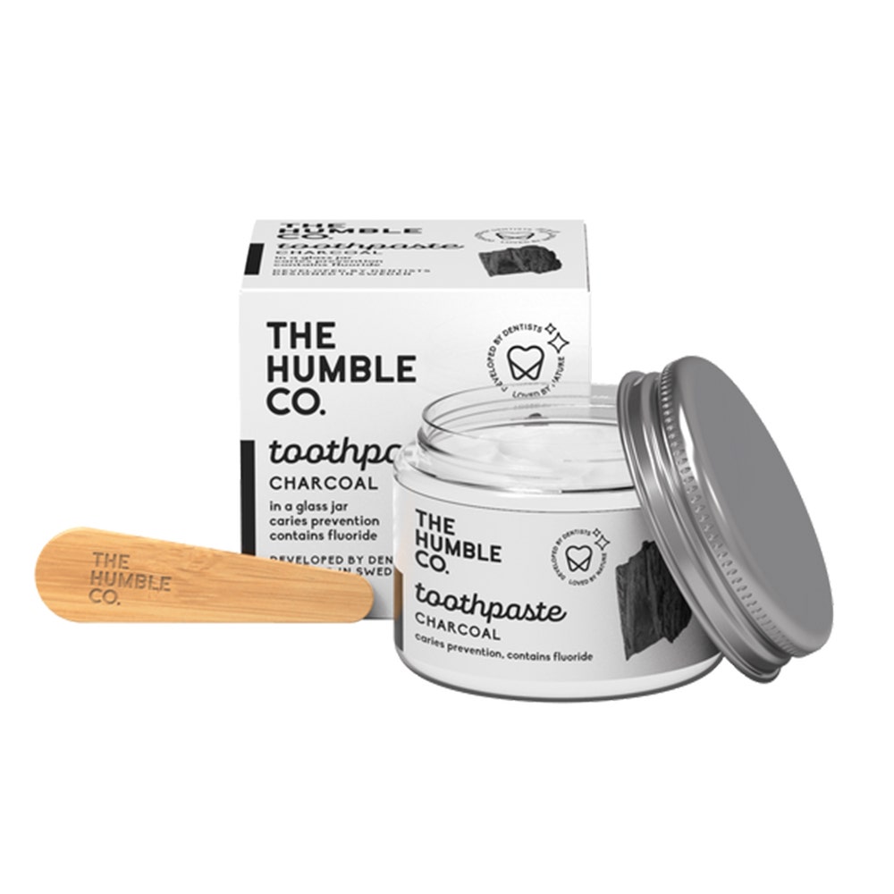 The Humble Co. Dentífrico tarro de vidrio Carbón 50ml