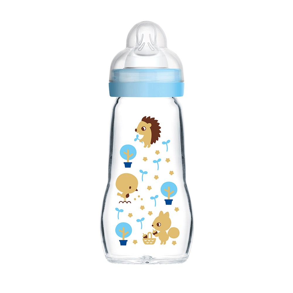 Mam Organic Garden Biberón y tetina de vidrio flujo 2 de 0 a 6 meses 260 ml