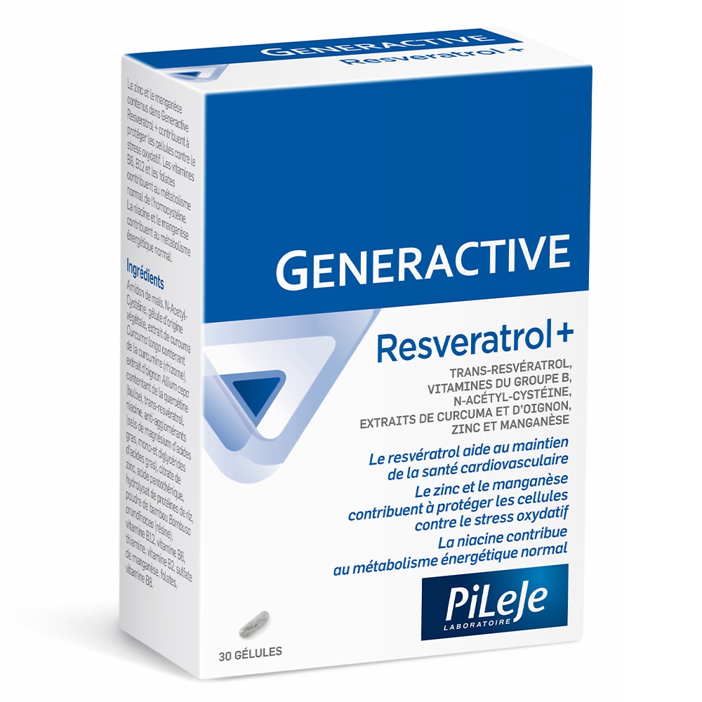 Pileje Generactive Generactive Resveratrol+ 30 Cápsulas