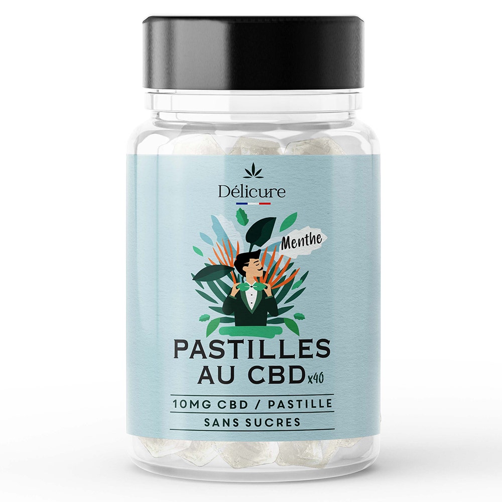 Delicure CBD CBD 10mg Pastillas de menta sin azúcar x40 Caramelos