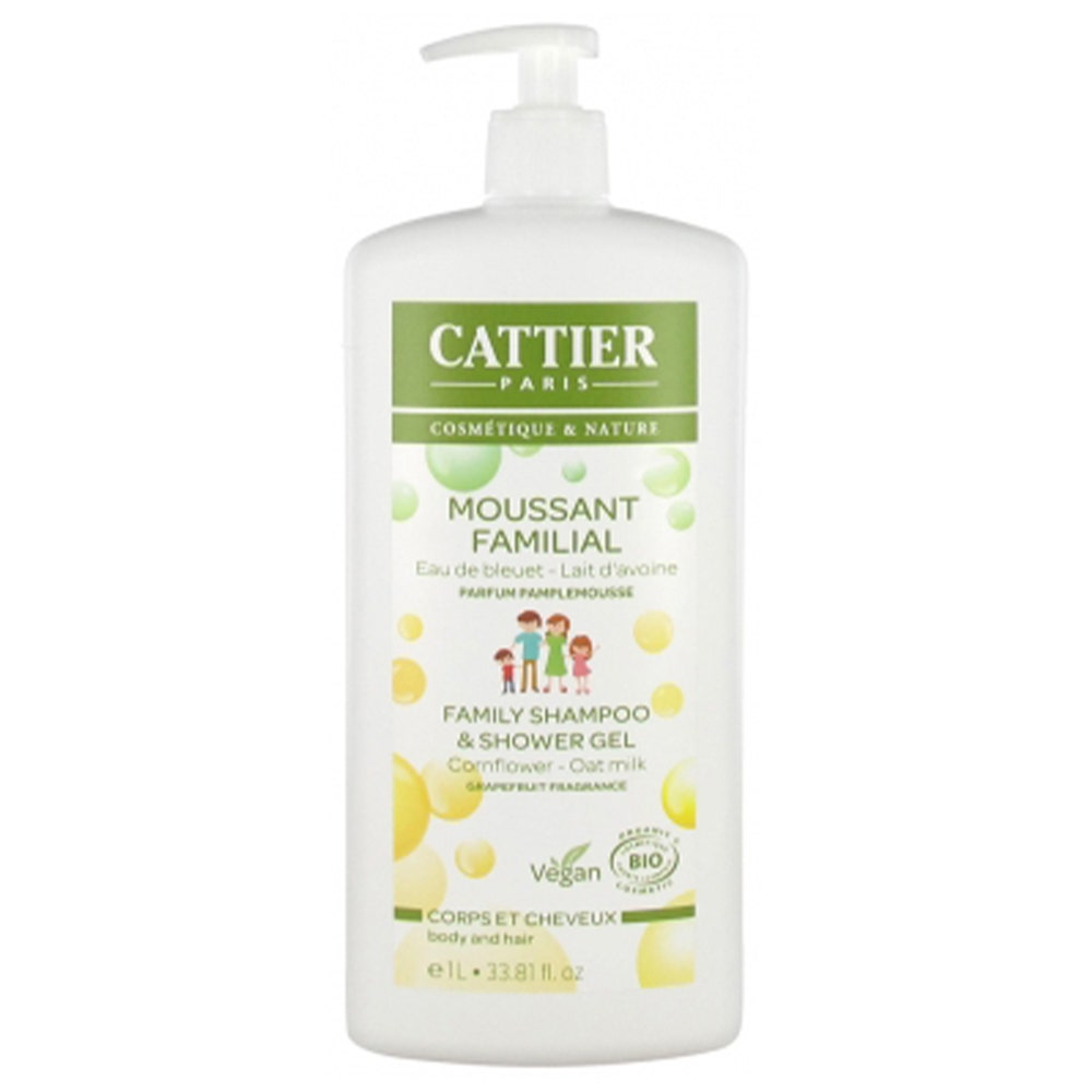 Cattier Espuma Familiar Cuerpo y Cabello Bio parfum pamplemousse 1l