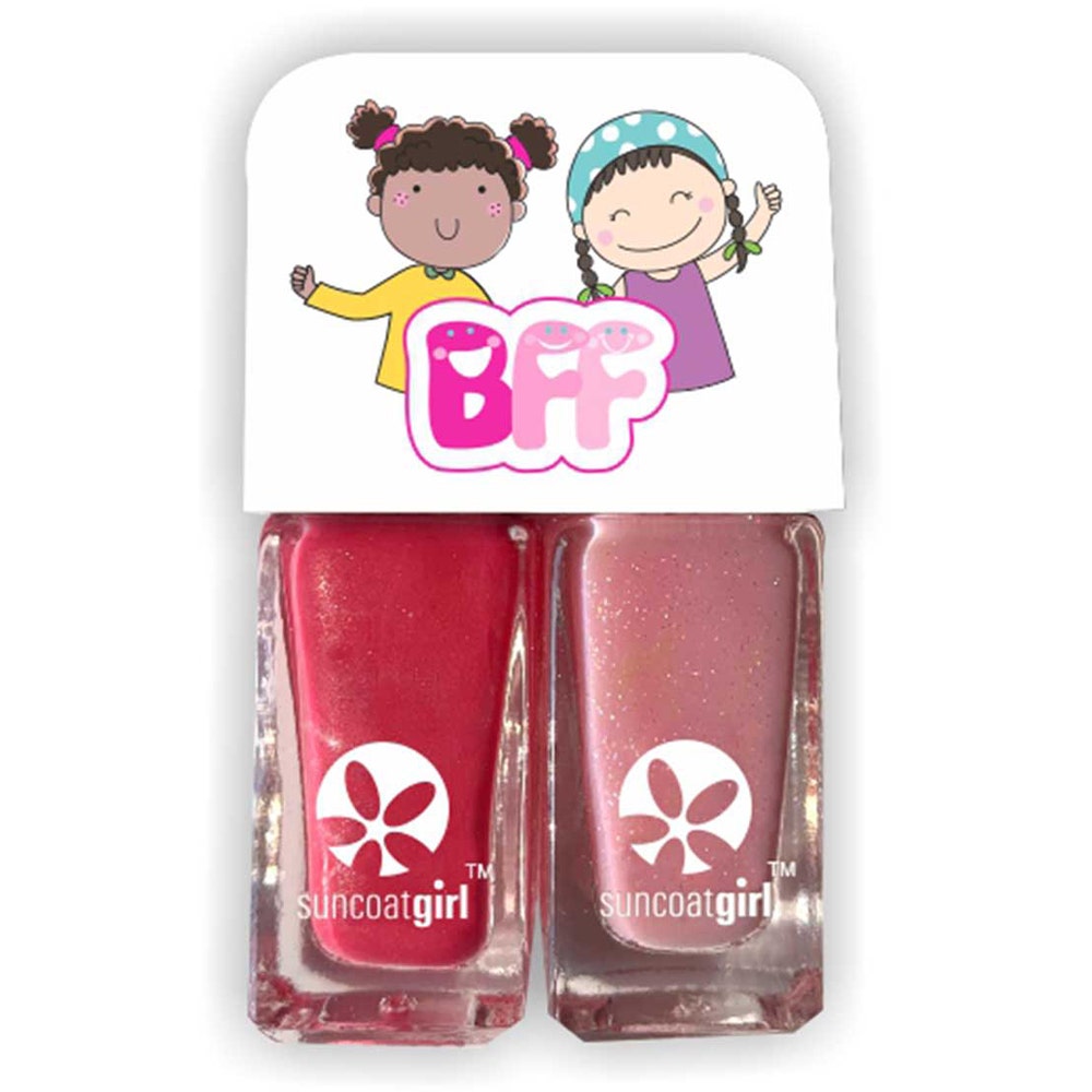 Suncoat Girl Dúo de esmaltes de uñas Sweeties Rosa vivo + purpurina rosa pálido 2 x5 ml