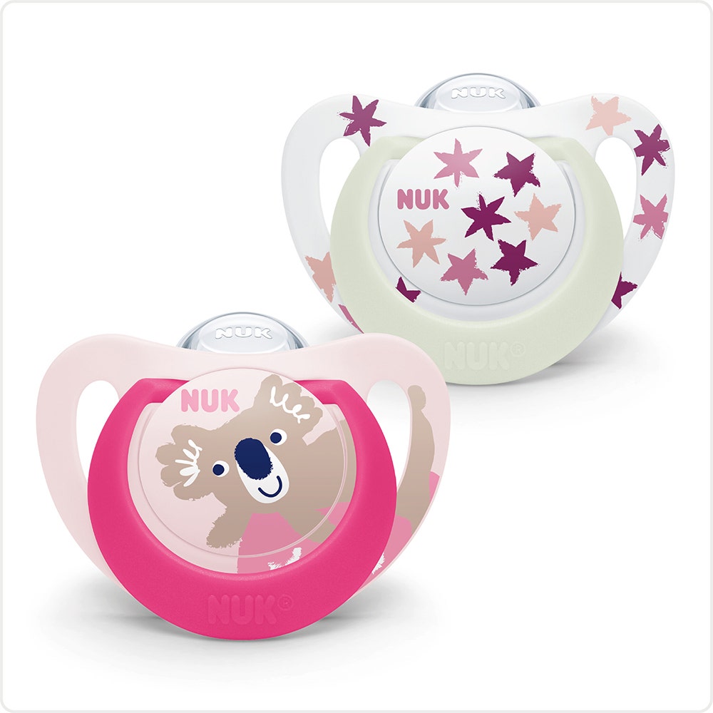 Nuk Chupetes fisiológicos Starlight A partir de 18 meses x2