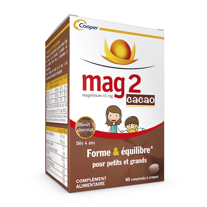 Mag 2 Mag 2 Forma Y Equilibrio 60 Comprimidos Masticables Cacao - 60 Comprimes A Croquer