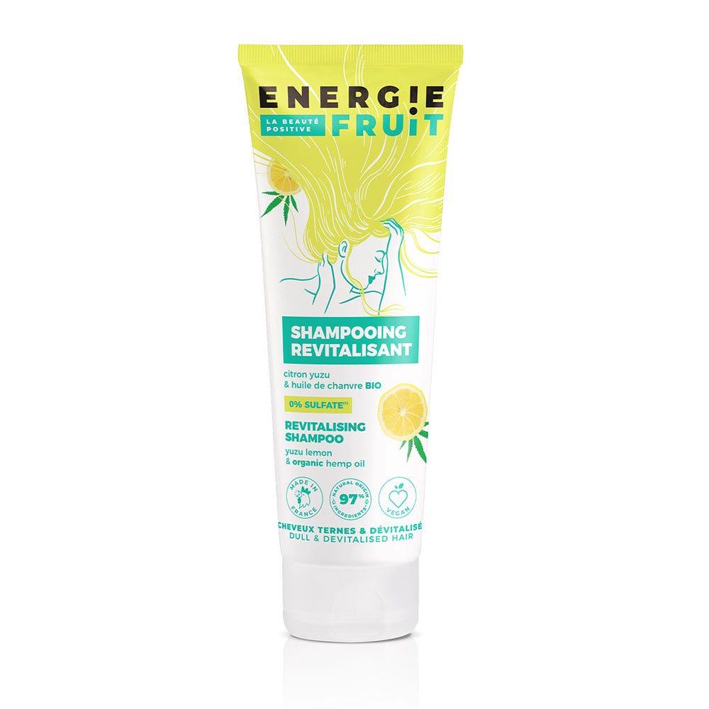 Energie Fruit Champú sin sulfatos limón yuzu y cáñamo bio cabello seco y apagado 250ml