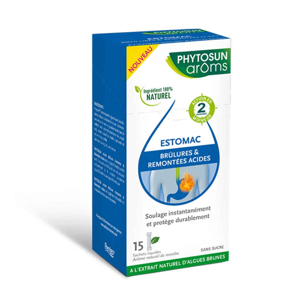 Phytosun Aroms Acidez estomacal y reflujo ácido Sabor a menta natural x15 bolsas