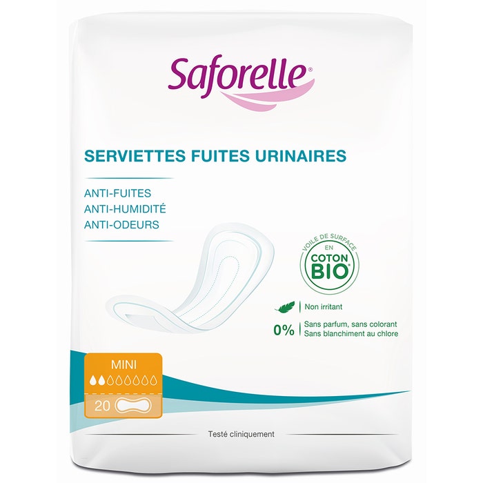 Compresas para la incontinencia urinaria x20 Mini Saforelle