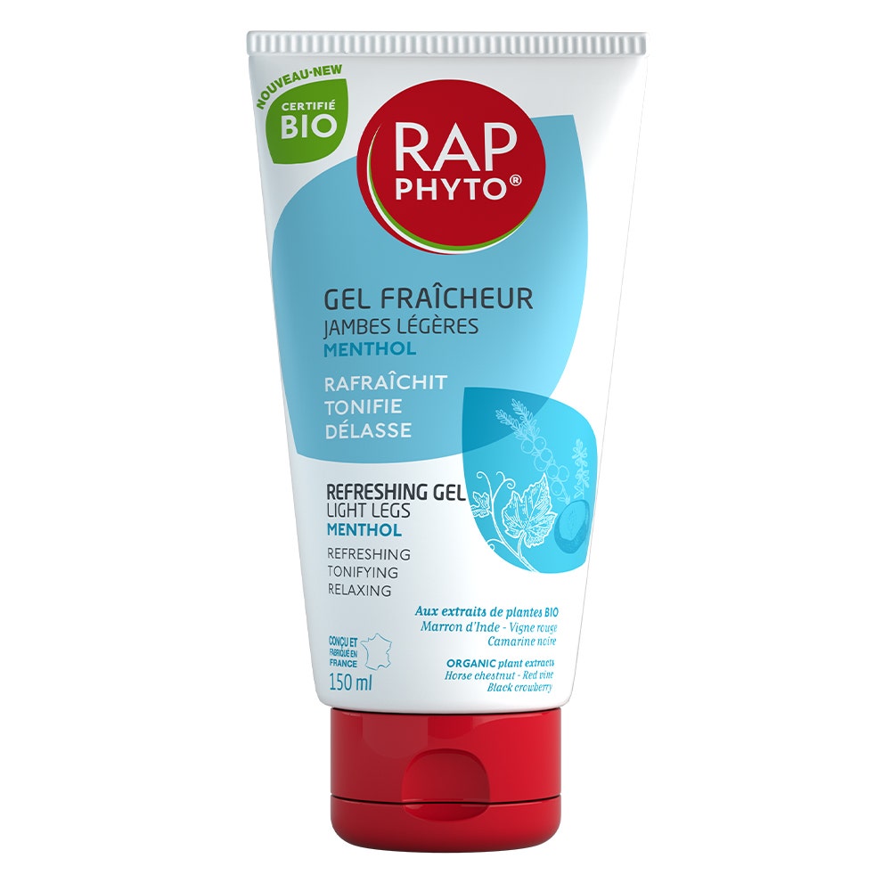 Rap Phyto Gel Fraîcheur Mentol Jambes Légères Certificado ecológico 150 ml