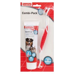 Beaphar Comb Pack: Pasta dentífrica + Cepillo de dientes para perros y gatos 100g