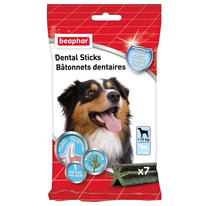 Palillos dentales para perros x7 >10kg Beaphar