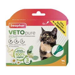 Beaphar Pipetas antiparasitarias VETOpure para gatos x4+2 libre