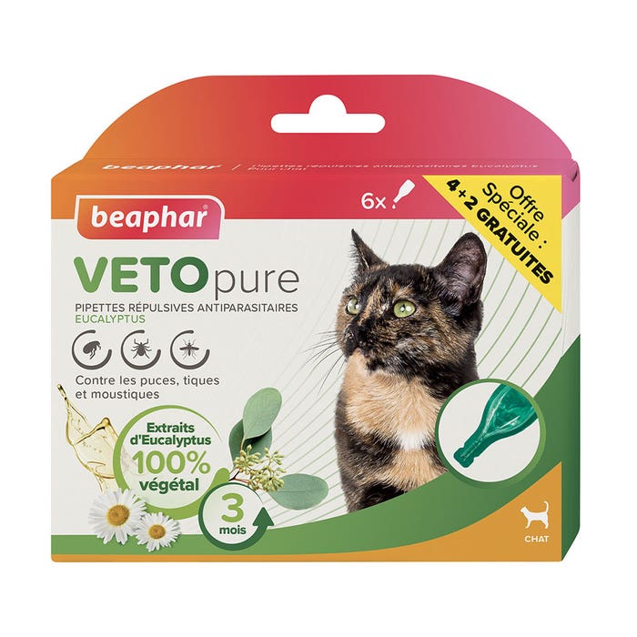 Beaphar Pipetas antiparasitarias VETOpure para gatos x4+2 libre