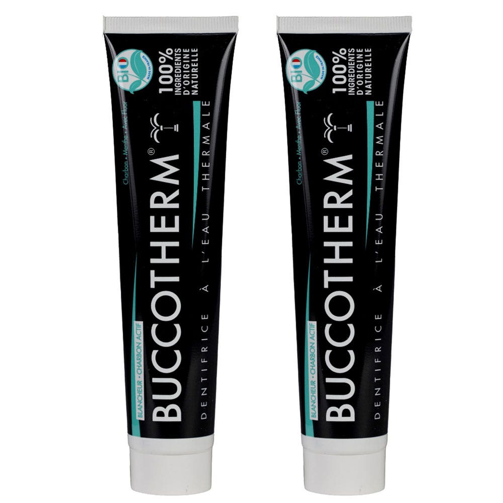 Buccotherm Blanqueadores dentales con agua termal y Carbón activo Bio 2x75ml