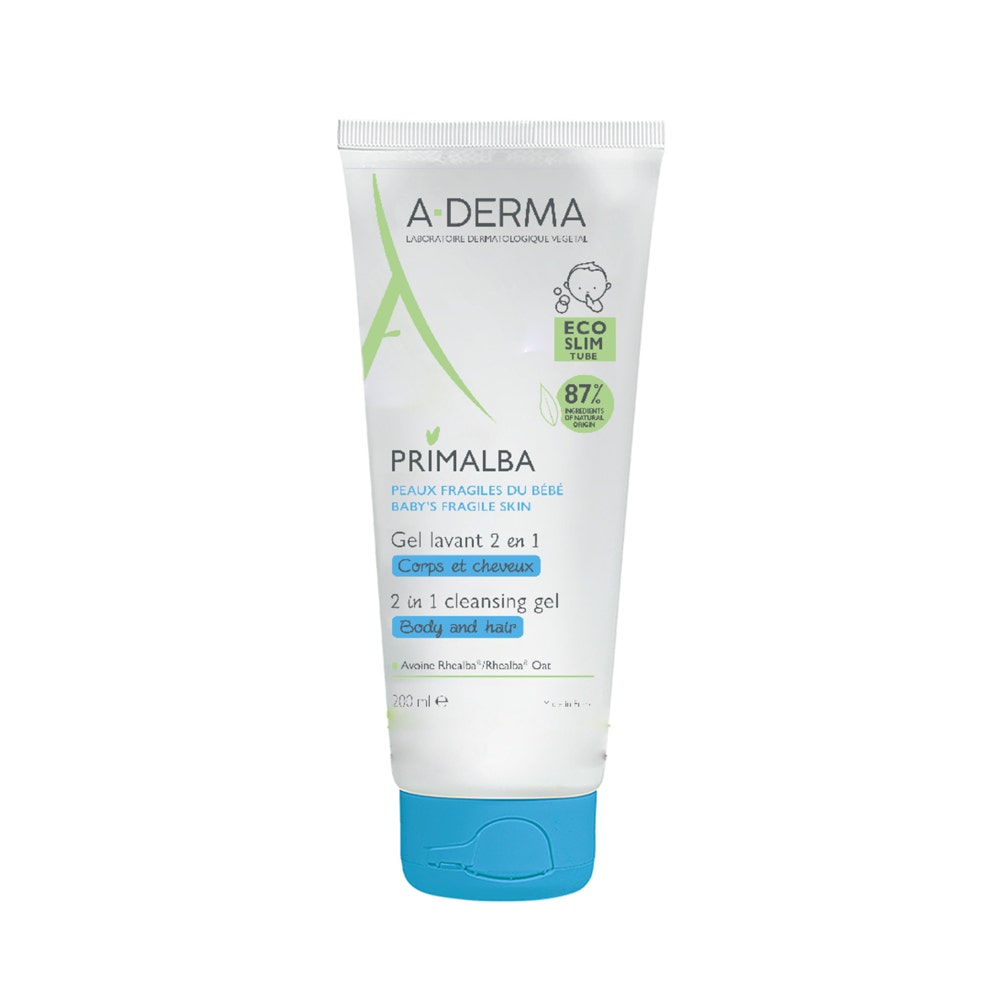 A-Derma Primalba Gel limpiador suave bebé 2 en 1 piel frágil 200ml