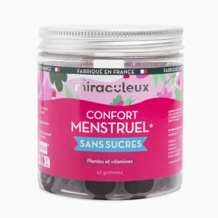 Confort menstrual sin azúcar 42 Gominolas Les Miraculeux
