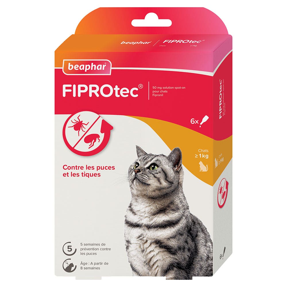 Beaphar Fiprotec Pipetas Antiparásitos Gato Más de 1kg