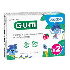 Gum Pasta dentífrica Junior a partir de 6 años Sabor Fresa Con Flúor e Isomalt 2x50ml