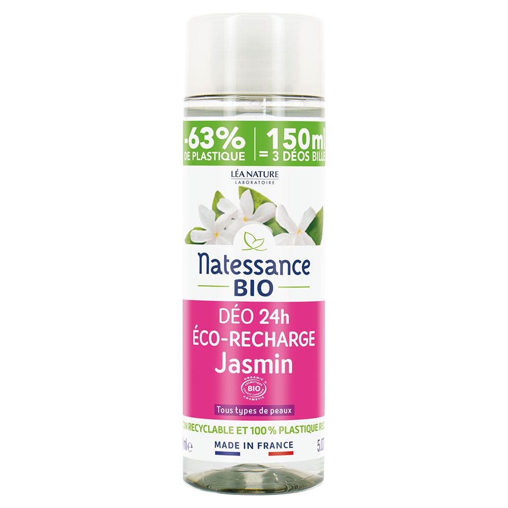 Natessance Eco Recambio Desodorante 24h Jazmín Ecológico Todo tipo de pieles 150 ml