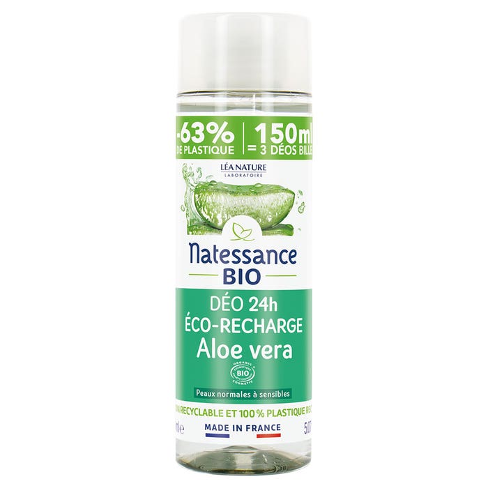 Natessance Desodorante Aloe Vera Ecológico 24h Repuesto Eco Piel sensible 150 ml