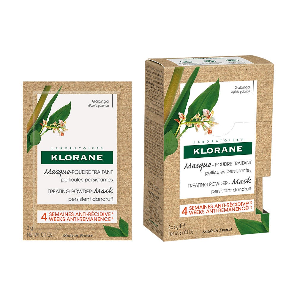 Klorane Galanga Mascarilla Anticaspa en Polvo Caspa persistente x8 unidades