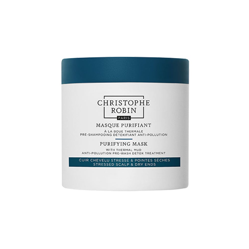Christophe Robin Ritual Purificante Mascarilla purificante con fango termal Cuero cabelludo estresado y puntas secas 250 ml