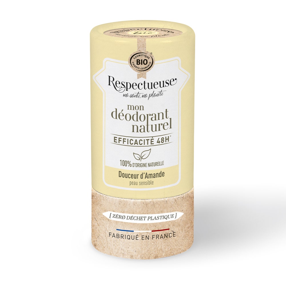 Respectueuse Mon Déodorant Naturel Efficace 48h Bio Almendra Suavidad para Piel sensible 50g