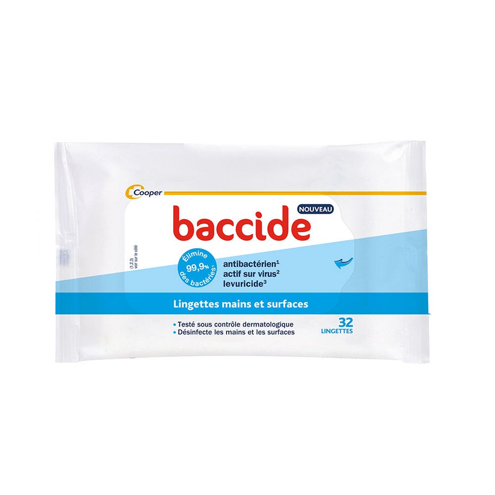Baccide Toallitas desinfectantes menos y superficies x32