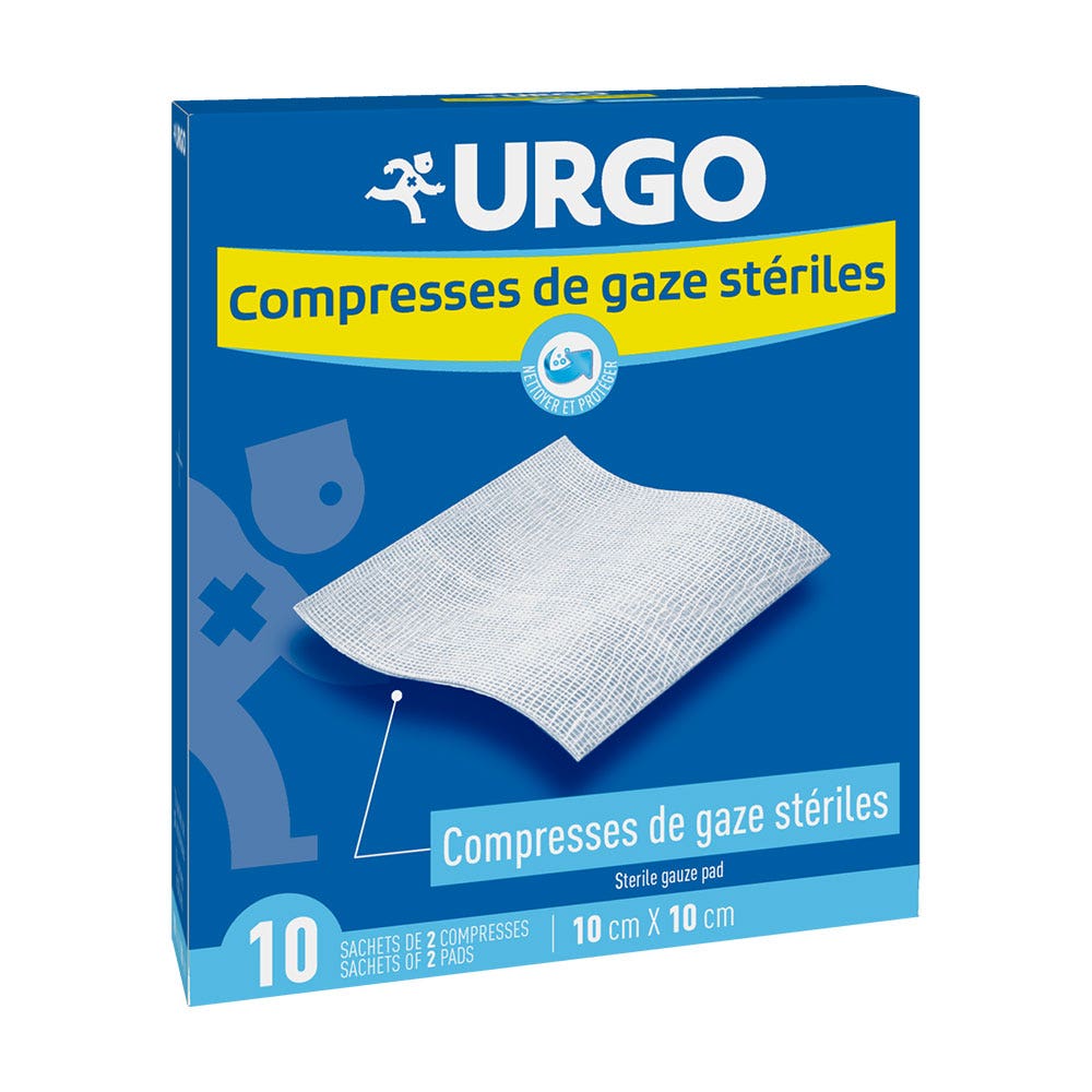 Urgo Compresas Estériles Gasa Hidrofílica 10cm x 10cm Caja de 10