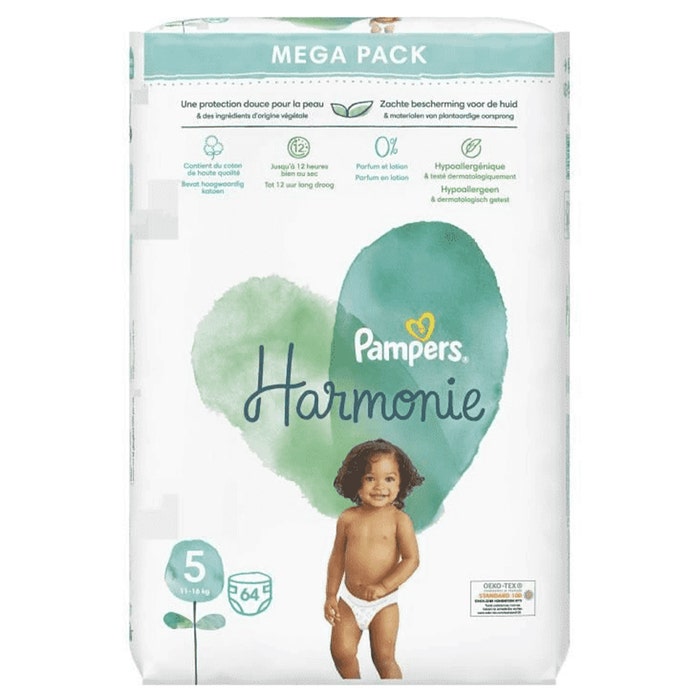 Pampers Harmonie Couches Taille 5 11kg et plus x58