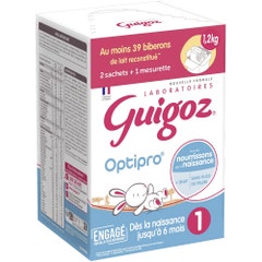 Guigoz 1 Leche en polvo 0-6 meses + 1 Medida INCLUIDA 2x600g