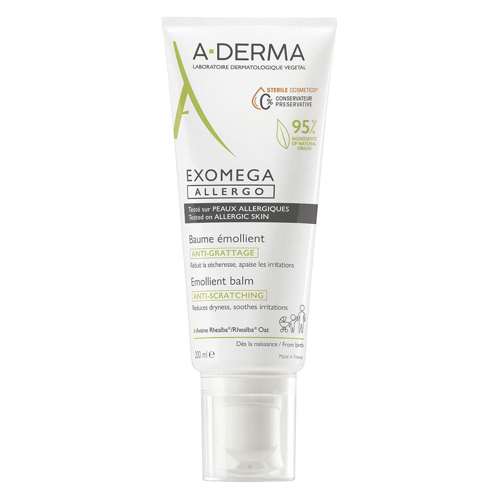 A-Derma Exomega Allergo Bálsamo emoliente antiarañazos Alergia cutánea 200 ml