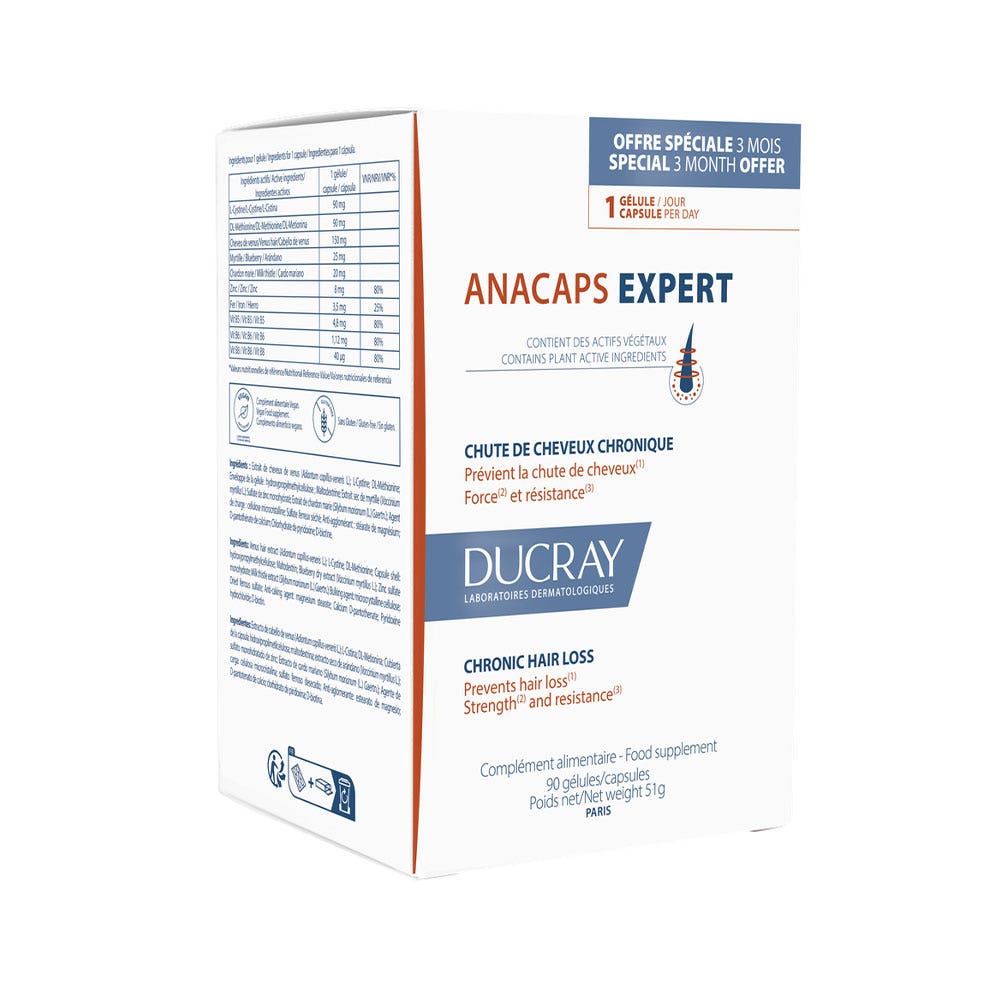 Ducray Anacaps Expert caída de cabello crónica x90 cápsulas