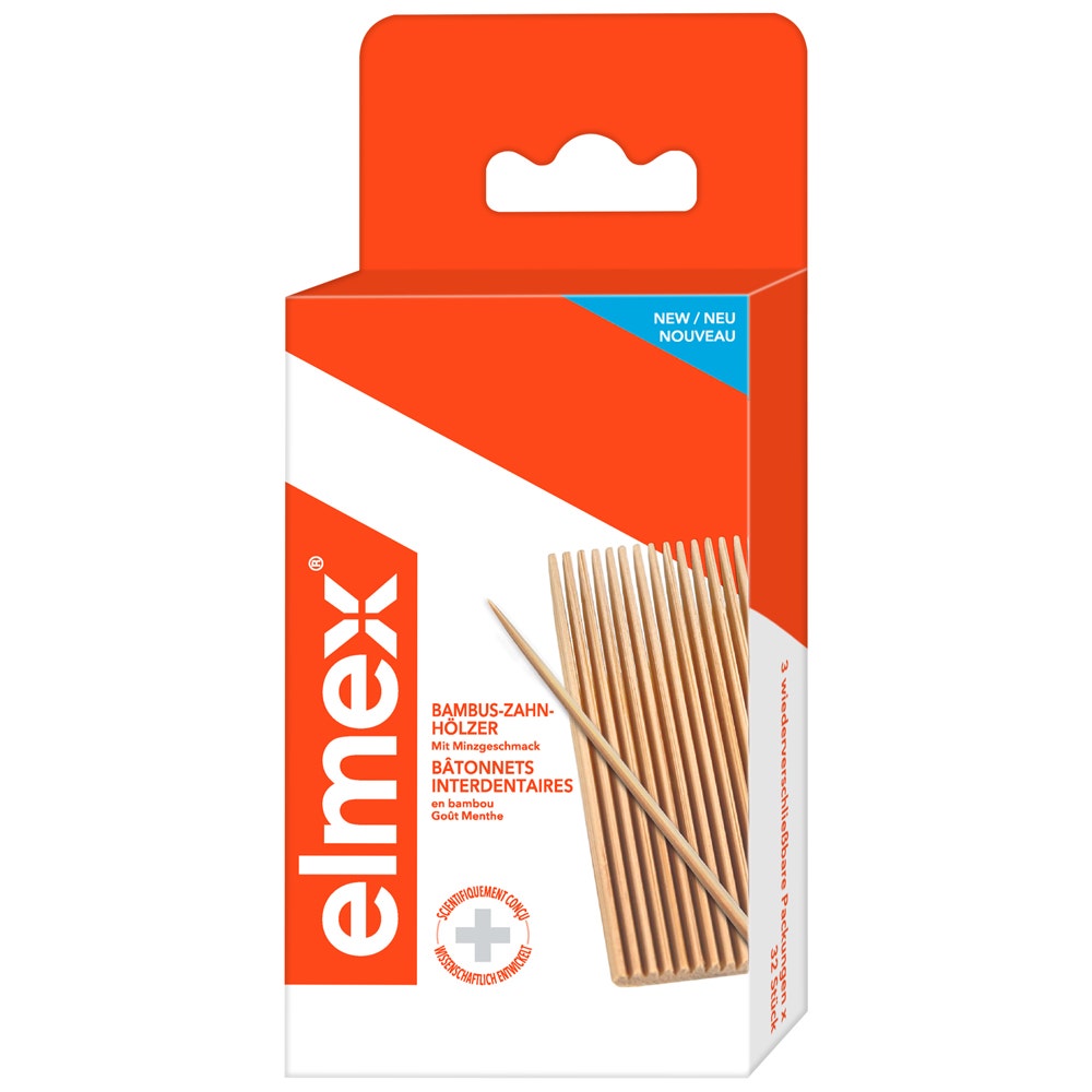Elmex Palillos interdentales de bambú Protect Care 2 x 32 unidades
