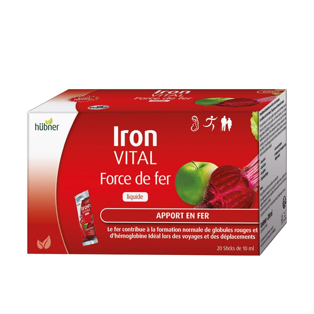 Hübner Fuerza vital de hierro 20 sobres de 10 ml