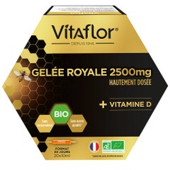 Vitaflor Jalea Real Ecológica 2500 mg y Vitamina D 20x10ml