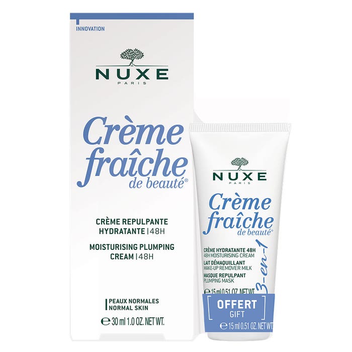 Kit Crema fresca redensificante 30ml + Crema fresca 3en1 15ml 30ml Creme Fraîche De Beaute pieles normales Nuxe