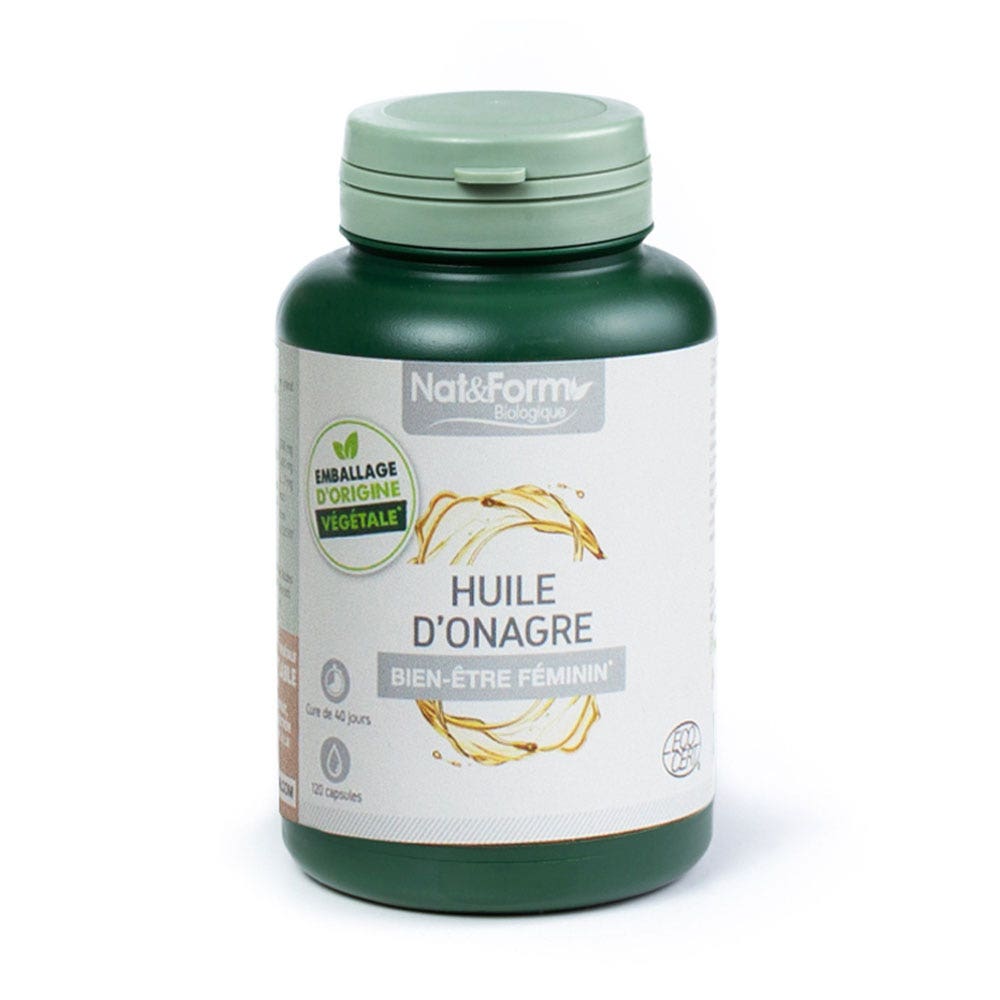 Nat&Form Aceite de onagra bio confort femenino 120 cápsulas